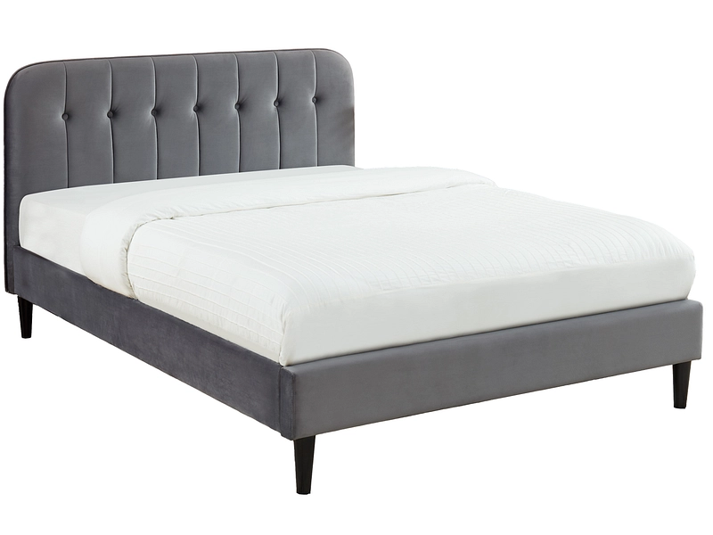 Letto SANTOS 140x200cm velluto grigio antracite