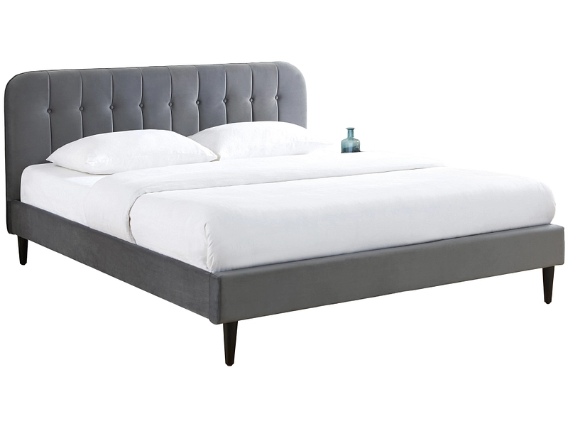 Letto SANTOS 180x200cm velluto grigio antracite