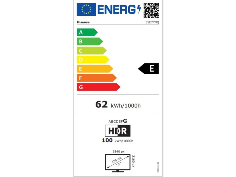 TV QLED HISENSE 55''/139 cm