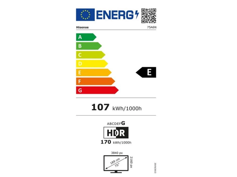 TV LCD HISENSE 75''/189 cm