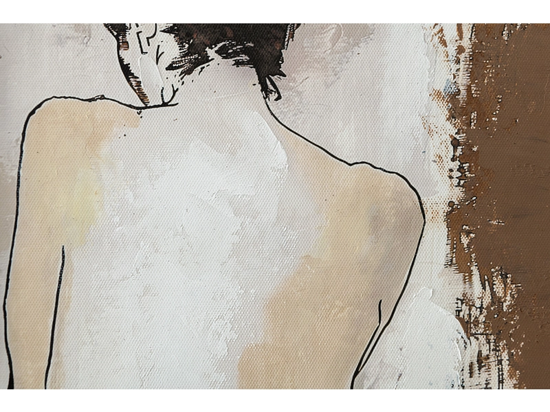 Bedruckte und handbemalte Leinwand AMIR 3-teilig mehrfarbig