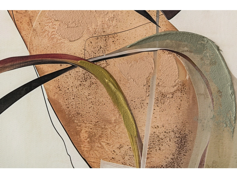 Bedruckte und handbemalte Leinwand AMIR 3-teilig mehrfarbig