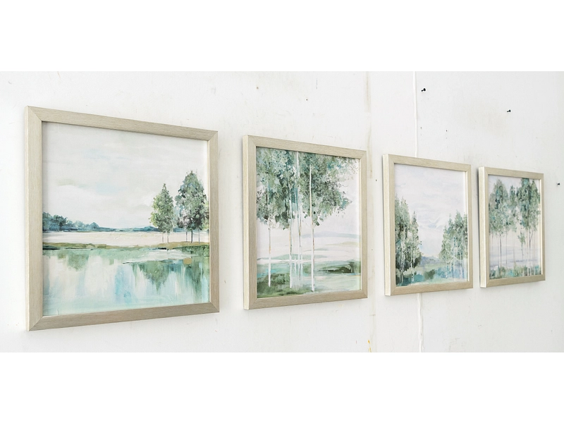 Bedruckte und handbemalte Leinwand TEENY 3-teilig mehrfarbig