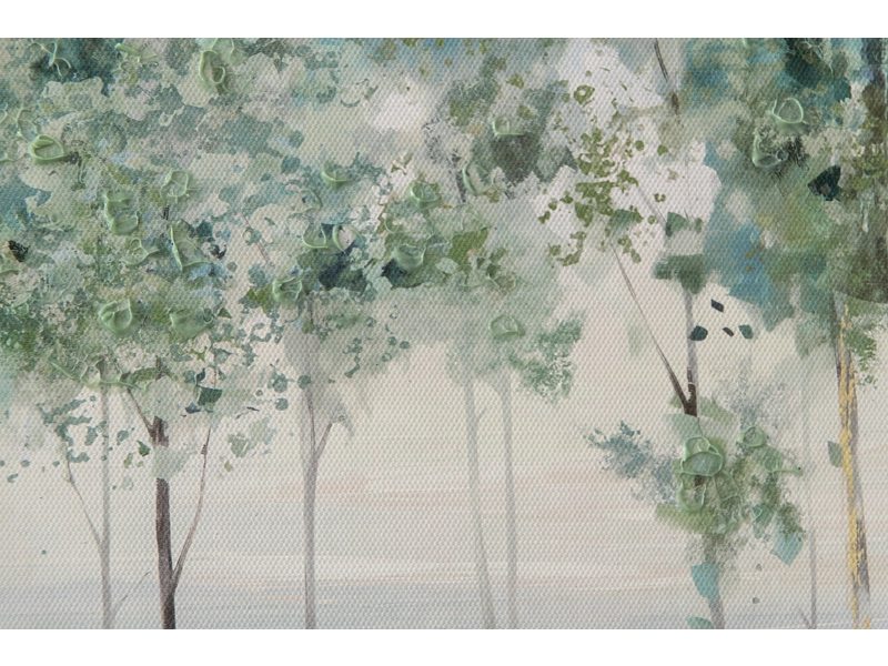 Bedruckte und handbemalte Leinwand TEENY 3-teilig mehrfarbig