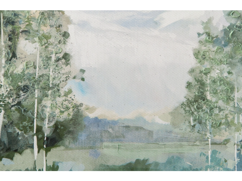 Bedruckte und handbemalte Leinwand TEENY 3-teilig mehrfarbig