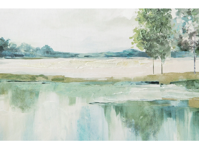 Bedruckte und handbemalte Leinwand TEENY 3-teilig mehrfarbig