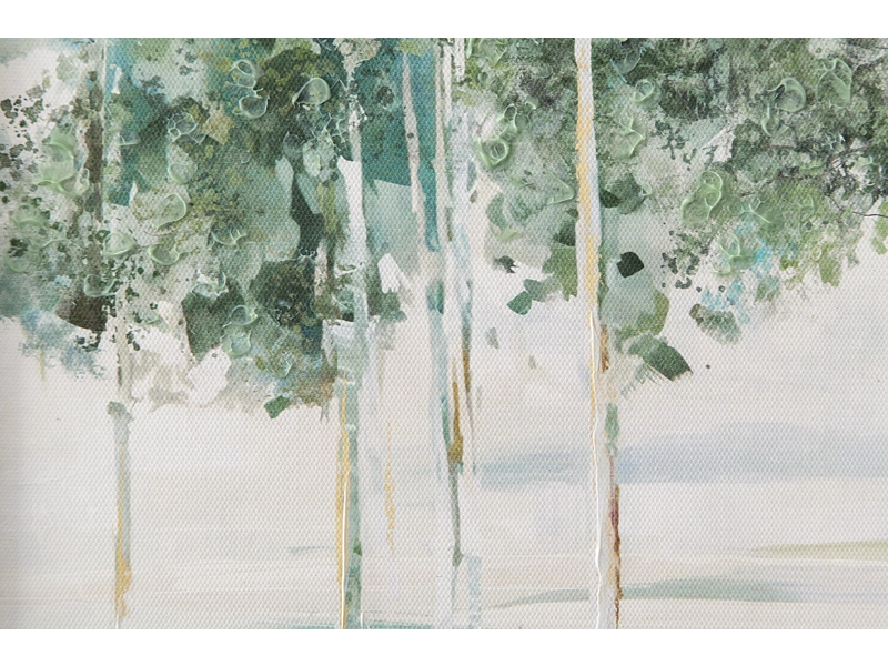 Bedruckte und handbemalte Leinwand TEENY 3-teilig mehrfarbig