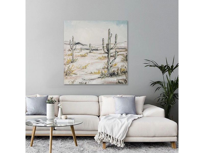 Toile imprimée et peinte main CACTY 1 pièce multicolore