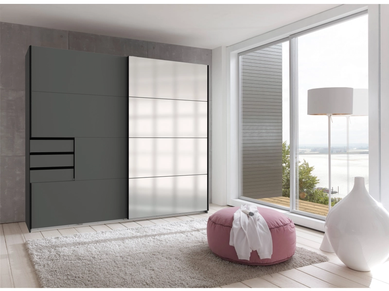 Armoire portes coulissantes ASCONA graphite