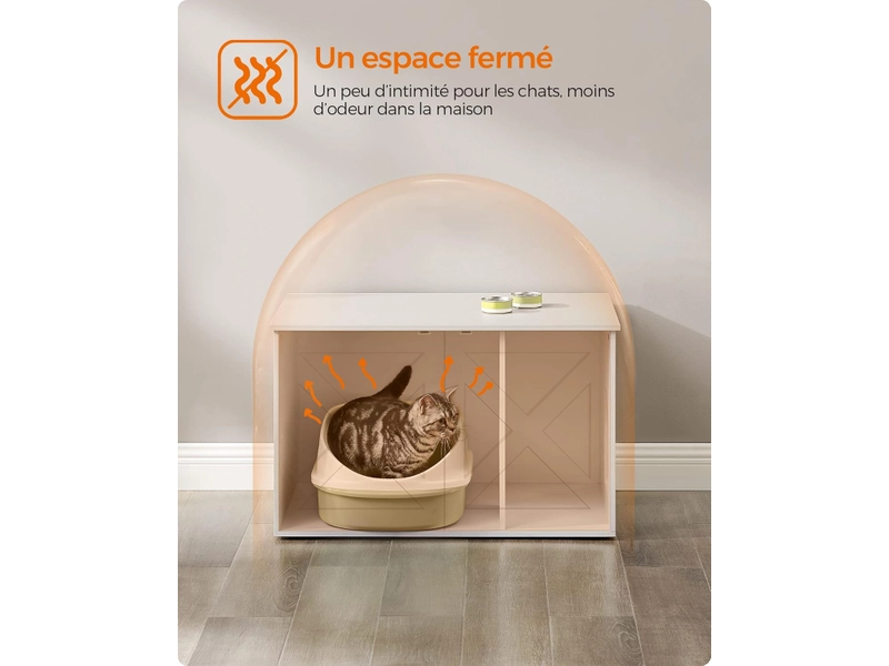 Maison toilette pour chat CAT SONGMICS 2 portes