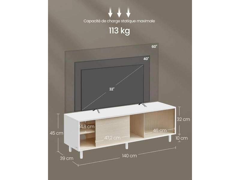 Meuble TV TOOLLESS SONGMICS