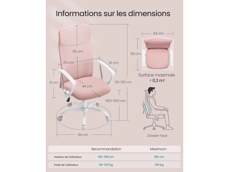 Fauteuil de bureau BRANDON SONGMICS