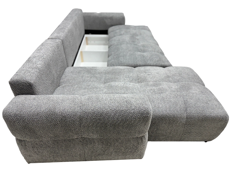 Ecksofa BUDVA Stoff grau - Conforama CH