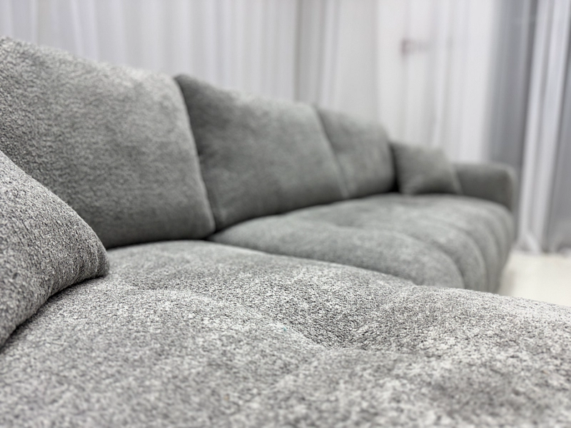 Ecksofa BUDVA Stoff grau - Conforama CH