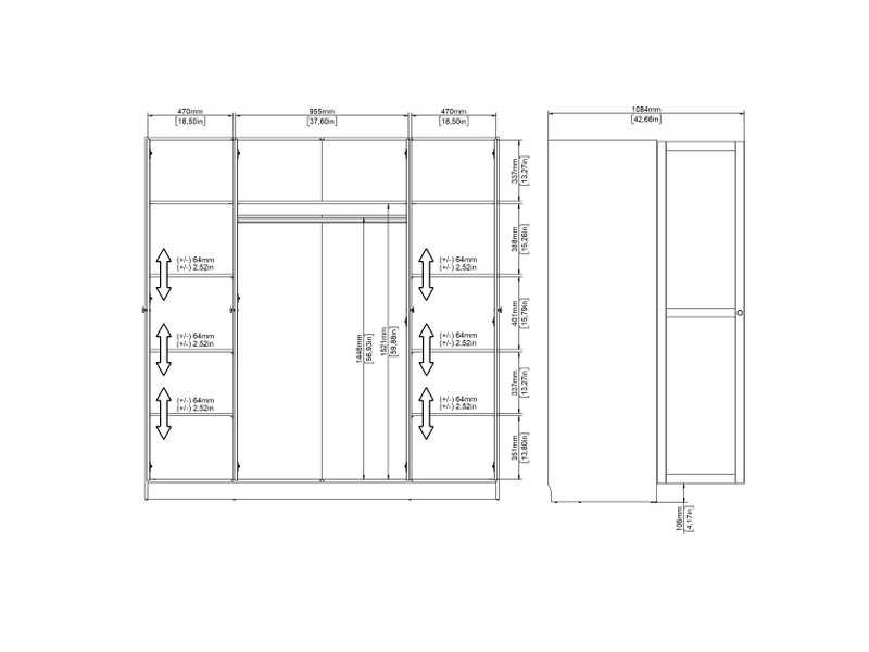 Drehtürenschrank BILLUND weiss