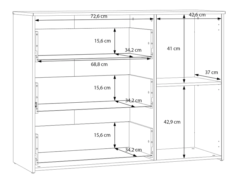 Commode MARBELLA 1 porte 3 tiroirs