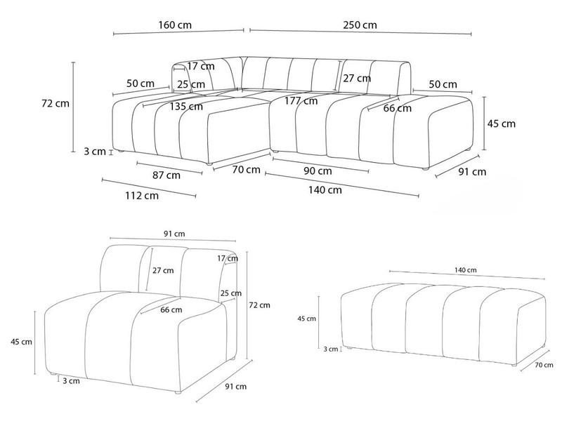 Sofa-Set BOBOCHIC ANNECY