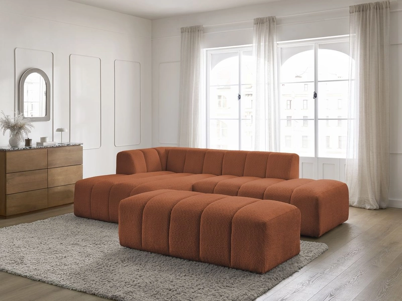 Divano ad angolo con pouf BOBOCHIC ANNECY