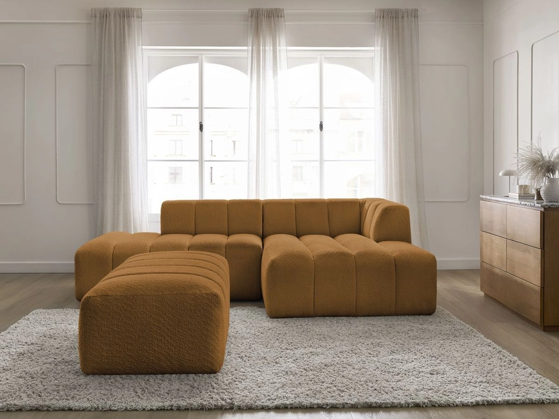 Divano ad angolo con pouf BOBOCHIC ANNECY