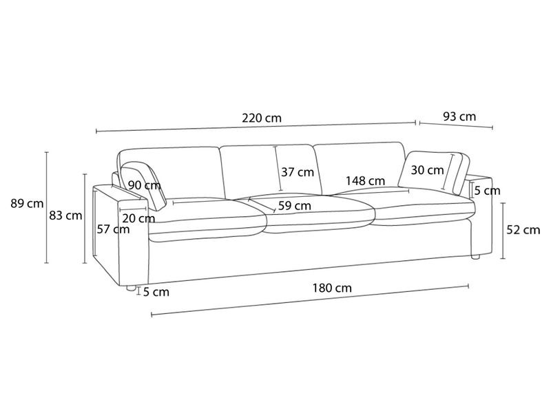 3er Sofa BOBOCHIC BELAIR