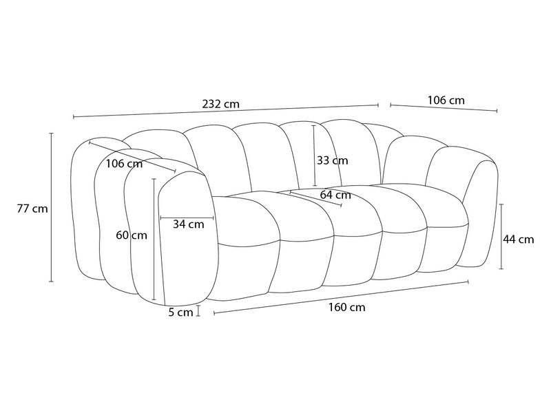 3er Sofa BOBOCHIC HIPPOLYTE