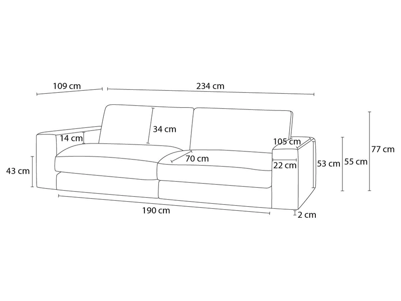 3er Sofa BOBOCHIC LEONARD