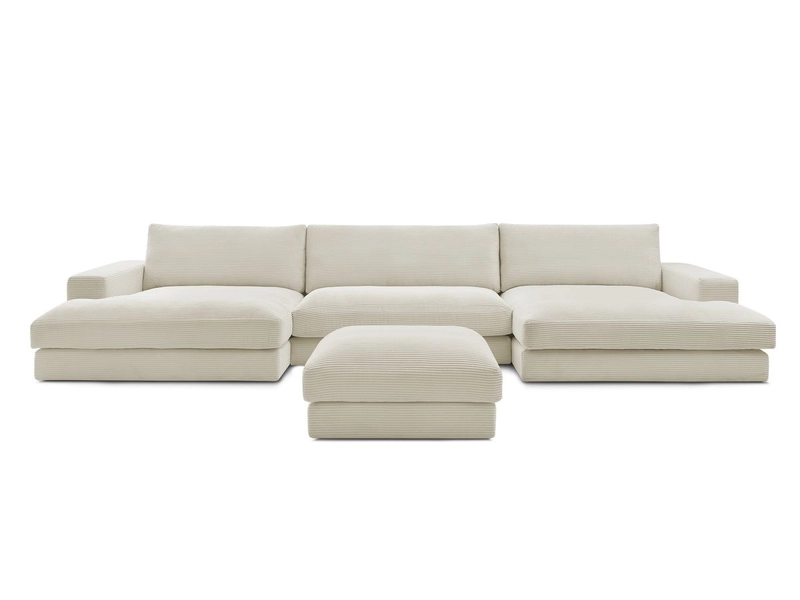 Panorama-Ecksofa mit Hocker BOBOCHIC LEONARD