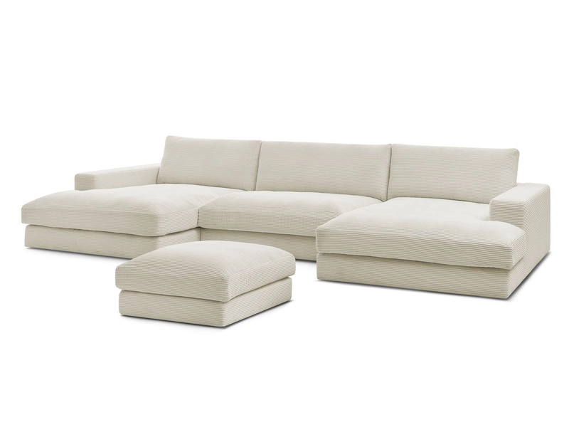 Panorama-Ecksofa mit Hocker BOBOCHIC LEONARD