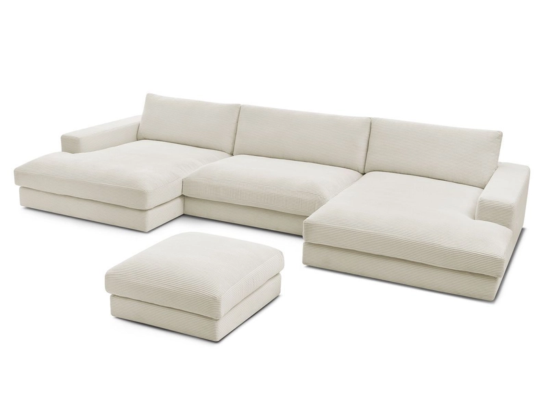 Panorama-Ecksofa mit Hocker BOBOCHIC LEONARD