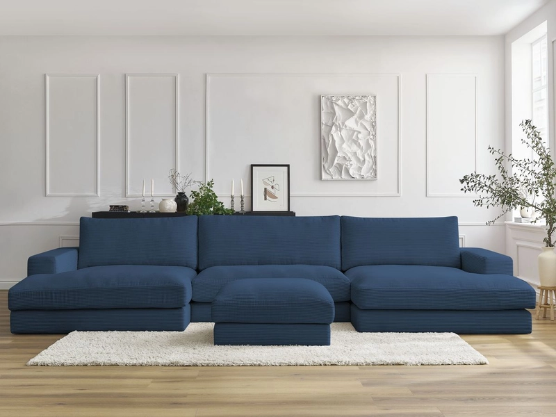 Panorama-Ecksofa mit Hocker BOBOCHIC LEONARD