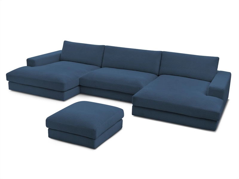 Panorama-Ecksofa mit Hocker BOBOCHIC LEONARD