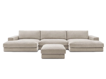 Panorama-Ecksofa mit Hocker BOBOCHIC LEONARD