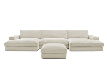 Panorama-Ecksofa mit Hocker BOBOCHIC LEONARD