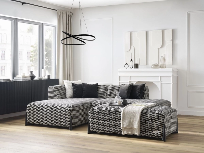 Ecksofa mit Hocker BOBOCHIC MEGEVE