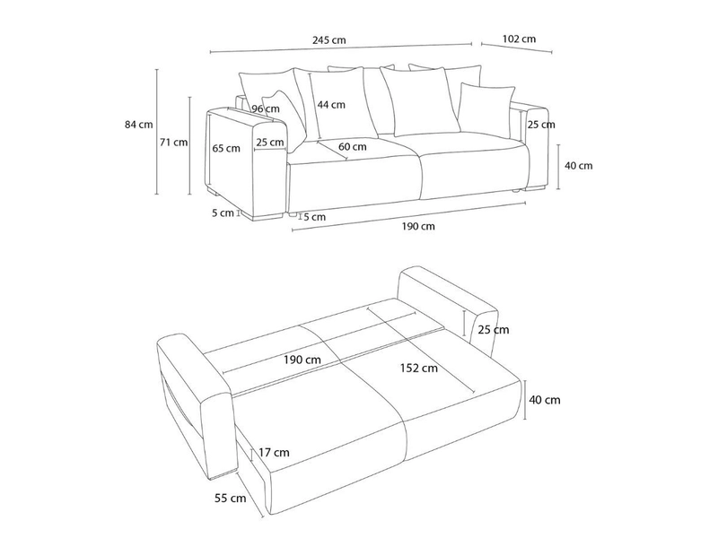 3er Sofa BOBOCHIC SIDONIE