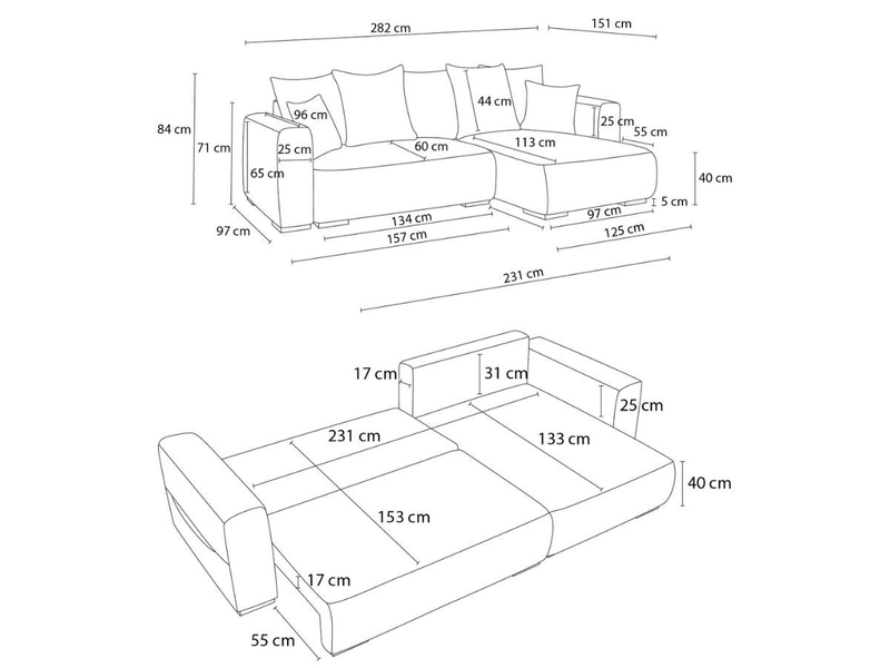 Ecksofa BOBOCHIC SIDONIE