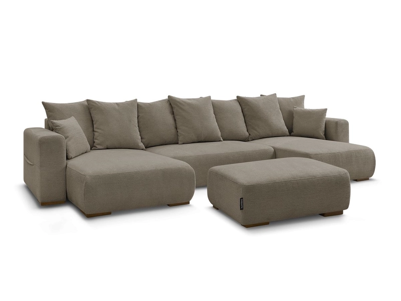 Panorama-Ecksofa mit Hocker BOBOCHIC SIDONIE