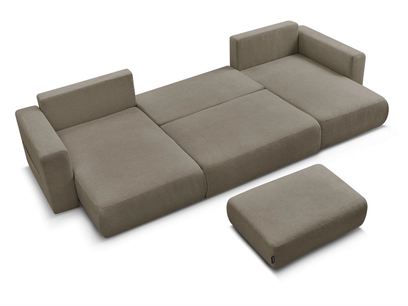 Panorama-Ecksofa mit Hocker BOBOCHIC SIDONIE