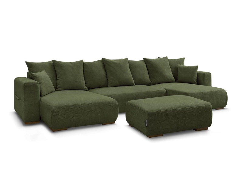 Panorama-Ecksofa mit Hocker BOBOCHIC SIDONIE