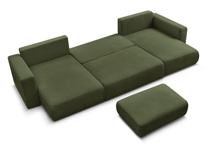 Panorama-Ecksofa mit Hocker BOBOCHIC SIDONIE