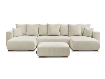 Panorama-Ecksofa mit Hocker BOBOCHIC SIDONIE