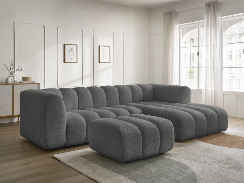 Divano ad angolo con pouf BOBOCHIC TALIA