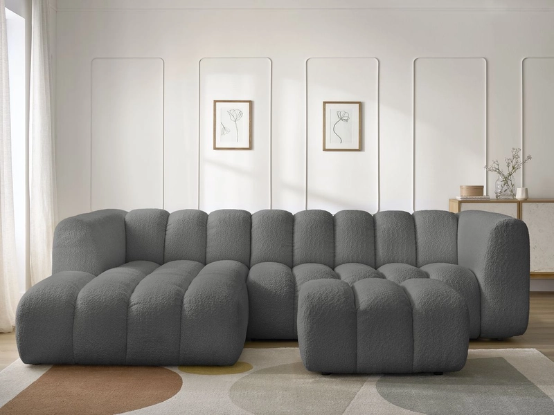 Divano ad angolo con pouf BOBOCHIC TALIA