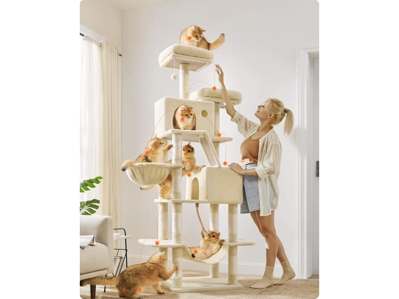 Albero tiragraffi per gatti VASAGLE KITTY beige