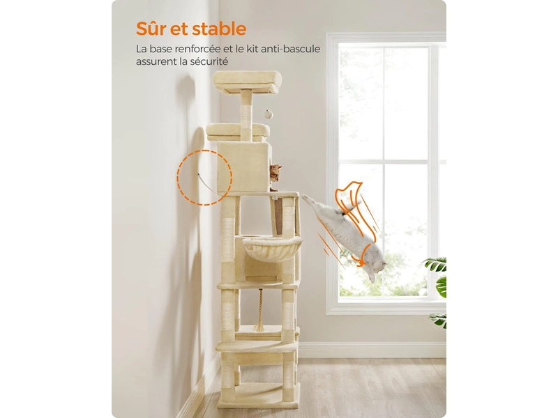 Albero tiragraffi per gatti VASAGLE KITTY beige