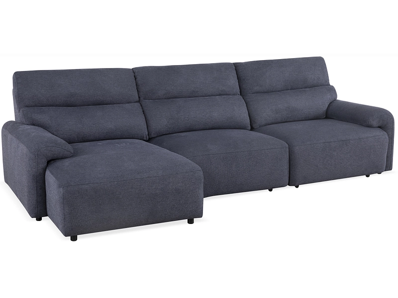 3er Sofa MAYLAN Stoff dunkelblau