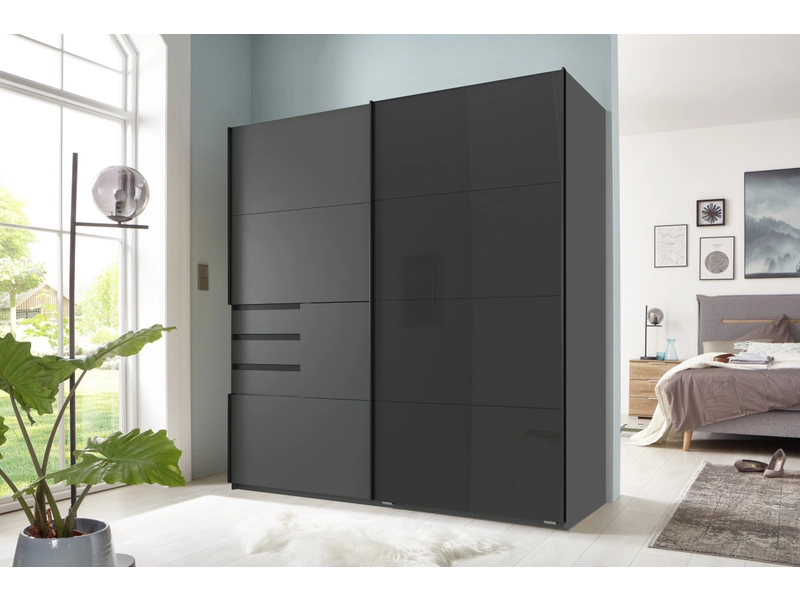 Armoire portes coulissantes EDMONTON graphite