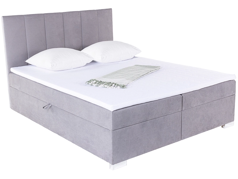 Boxspring LUNA grigio 140x200cm semirigido