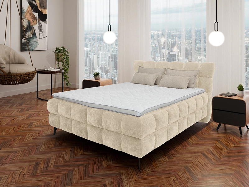 Boxspring BUBBLE beige foncé