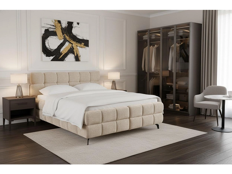 Boxspring BUBBLE beige scuro